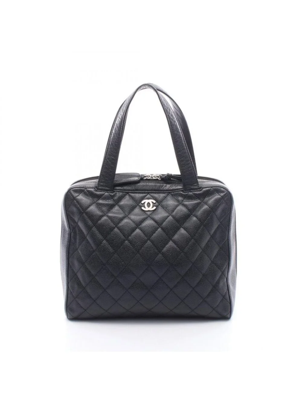 Chanel Tote Quilted Black Caviar Leather